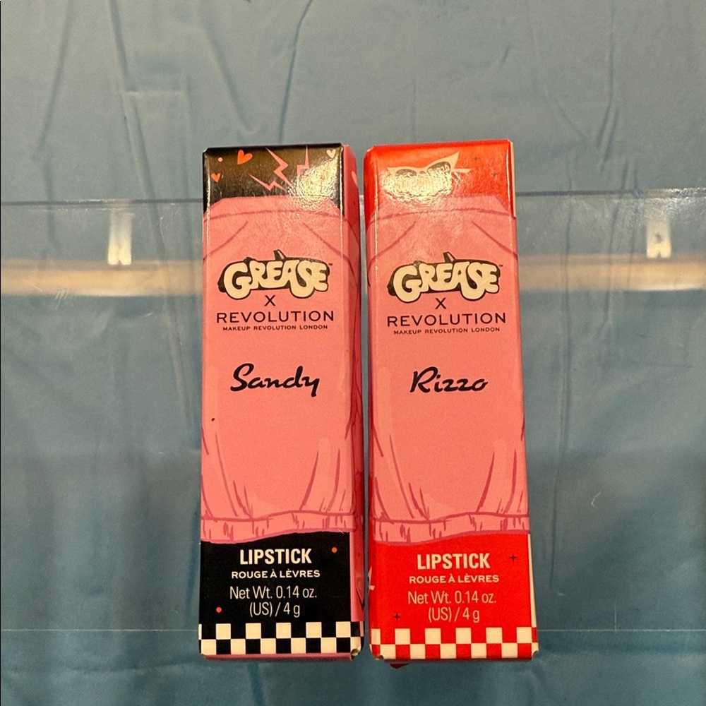 Revolution Grease Palette in Pink and Red and Sandy & Rizzo lipstick - Picture 2 of 5